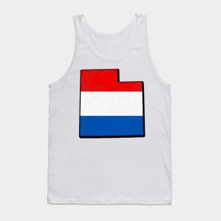 Red, White, and Blue Utah Outline Tank Top